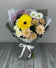 Букет цветов из:  Розы, Герберы и Хризантемы в Уторгош