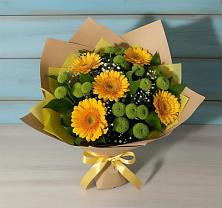 Букет цветов из:  Герберы и Хризантемы в Уторгош
