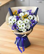 Букет цветов из:  Розы, Ирисы и Хризантемы в Уторгош