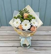 Букет цветов из:  Герберы, Розы и Хризантемы #REPLACE_PRED# Уторгош