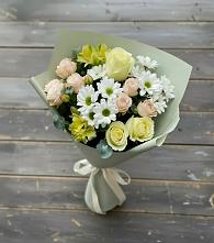 Букет цветов из:  Альстромерии, Розы и Хризантемы в Уторгош