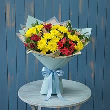 Букет цветов из:  Альстромерии и Хризантемы в Уторгош